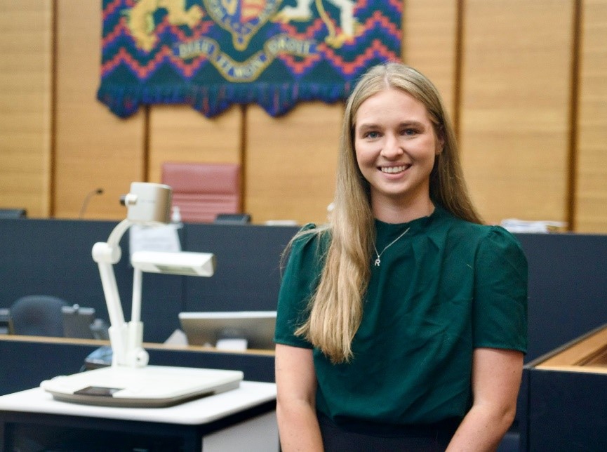 An image of Renee inside of a court